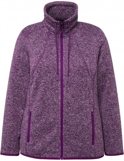 Ulla Popken Heather Knit Fleece Jacket Dark Purple - Суичъри & cуичъри с качулка - 