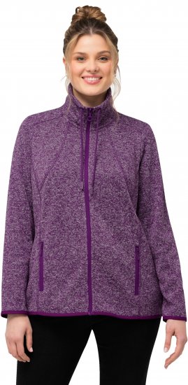 Ulla Popken Heather Knit Fleece Jacket Dark Purple - Суичъри & cуичъри с качулка - 
