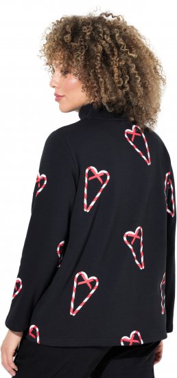 Ulla Popken Candy Cane Graphic Sweatshirt Black - Суичъри & cуичъри с качулка - 