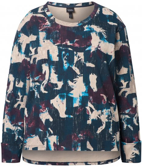 Ulla Popken Horse Print Long Sleeve Sweatshirt Navy - Суичъри & cуичъри с качулка - 