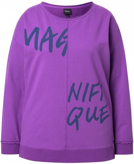 Ulla Popken Magnifique Split Style Sweatshirt Purple - Суичъри & cуичъри с качулка - 