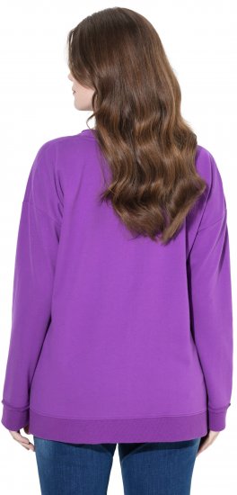 Ulla Popken Magnifique Split Style Sweatshirt Purple - Суичъри & cуичъри с качулка - 