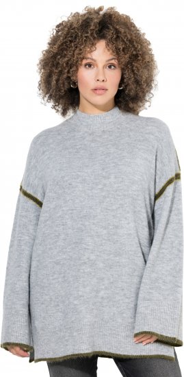 Ulla Popken Decorative Seam Sweater Light Grey Melange - Суичъри & cуичъри с качулка - 
