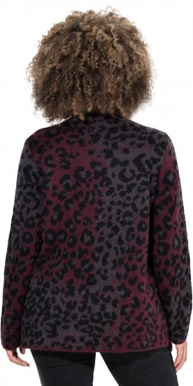 Ulla Popken Leopard Print Scarf Sweater Dark Wine Red - Суичъри & cуичъри с качулка - 