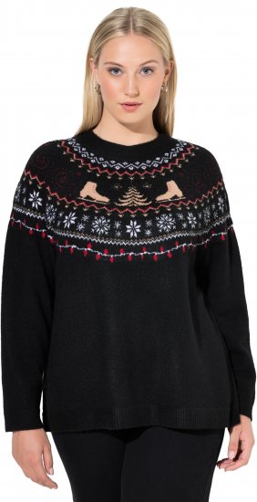 Ulla Popken Norwegian Style Christmas Sweater Black - Суичъри & cуичъри с качулка - 