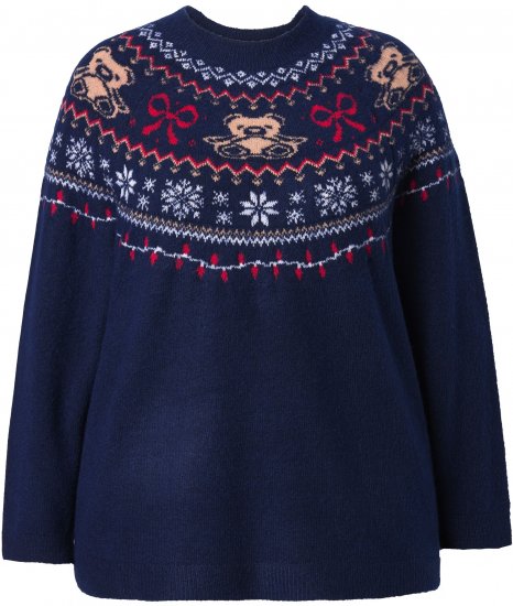Ulla Popken Norwegian Style Christmas Sweater Blue - Суичъри & cуичъри с качулка - 