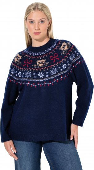 Ulla Popken Norwegian Style Christmas Sweater Blue - Суичъри & cуичъри с качулка - 