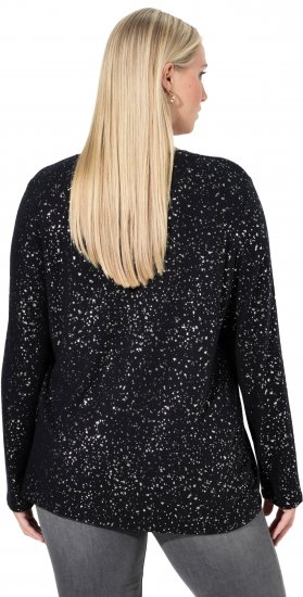 Ulla Popken Metallic Print Extra Soft Christmas Sweatshirt Black - Суичъри & cуичъри с качулка - 