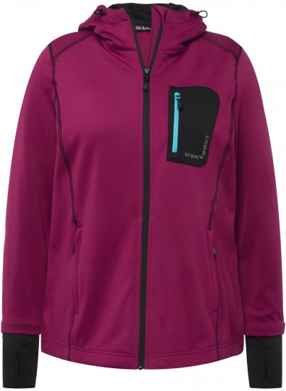 Ulla Popken HYPRAR Zip Front Hooded Stretch Sweatshirt Blackberry - Суичъри & cуичъри с качулка - 