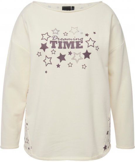 Ulla Popken Dreaming Time Long Sleeve Sweatshirt Chalk - Суичъри & cуичъри с качулка - 