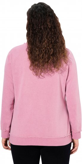 Ulla Popken Graphic BE UNIQUE Inverted Seam Sweatshirt Raspberry - Суичъри & cуичъри с качулка - 