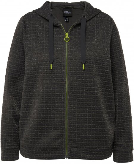 Ulla Popken Textured Metallic Knit Sweatshirt With Hood Graphite Grey - Суичъри & cуичъри с качулка - 