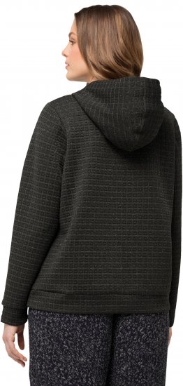 Ulla Popken Textured Metallic Knit Sweatshirt With Hood Graphite Grey - Суичъри & cуичъри с качулка - 
