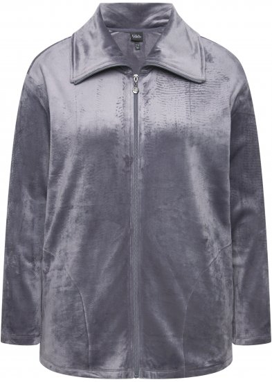 Ulla Popken Velour Loungewear Jacket Dark Grey - Суичъри & cуичъри с качулка - 