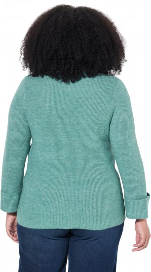 Ulla Popken Asymmetric Zipper Turtleneck Sweater Green - Суичъри & cуичъри с качулка - 