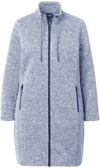 Ulla Popken Longline Knit Fleece Jacket Sky Blue - Суичъри & cуичъри с качулка - 