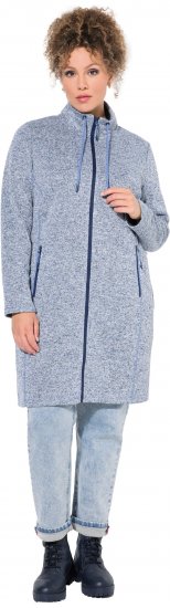 Ulla Popken Longline Knit Fleece Jacket Sky Blue - Суичъри & cуичъри с качулка - 