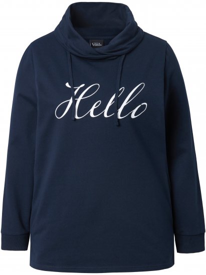 Ulla Popken HELLO Classic Fit Stand-Up Collar Sweatshirt Navy - Суичъри & cуичъри с качулка - 