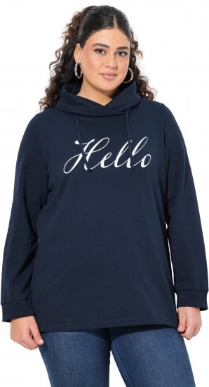 Ulla Popken HELLO Classic Fit Stand-Up Collar Sweatshirt Navy - Суичъри & cуичъри с качулка - 