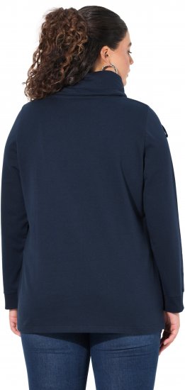 Ulla Popken HELLO Classic Fit Stand-Up Collar Sweatshirt Navy - Суичъри & cуичъри с качулка - 