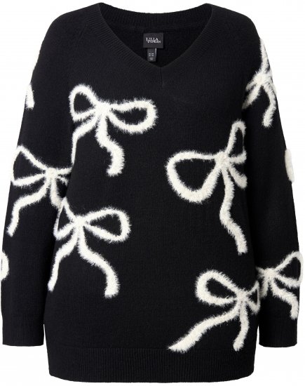 Ulla Popken Glitter Bow Sweater Black - Суичъри & cуичъри с качулка - 