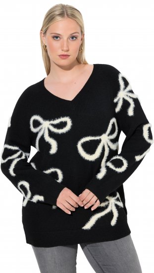Ulla Popken Glitter Bow Sweater Black - Суичъри & cуичъри с качулка - 