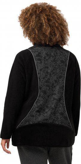 Ulla Popken Patch Print Fleece Jacket Black - Суичъри & cуичъри с качулка - 