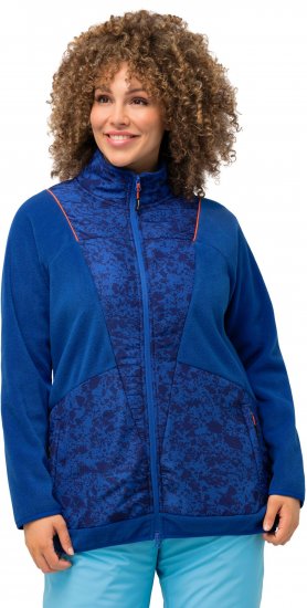 Ulla Popken Patch Print Fleece Jacket Denim Blue - Суичъри & cуичъри с качулка - 