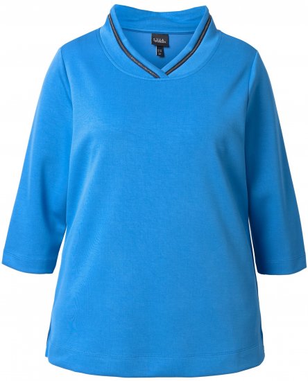 Ulla Popken Classic Fit with Side Slits 3/4 Sleeve Sweatshirt Royal Blue - Суичъри & cуичъри с качулка - 