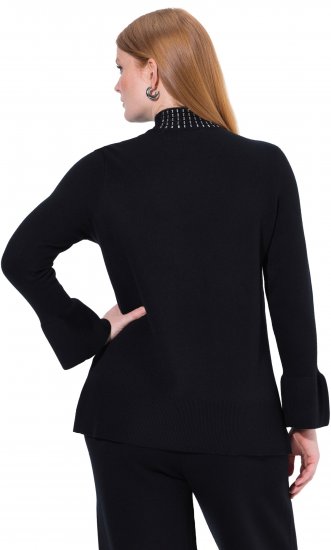 Ulla Popken Flared Sleeve Turtleneck Sweater Black - Суичъри & cуичъри с качулка - 