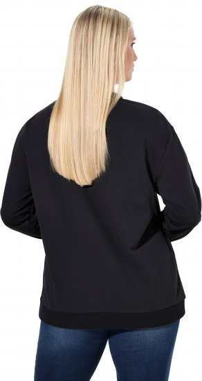 Ulla Popken Sparkling Sequin Bows Christmas Sweatshirt Black - Суичъри & cуичъри с качулка - 