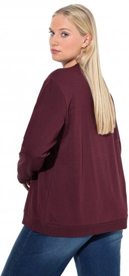 Ulla Popken Sparkling Sequin Bows Christmas Sweatshirt Plum - Суичъри & cуичъри с качулка - 