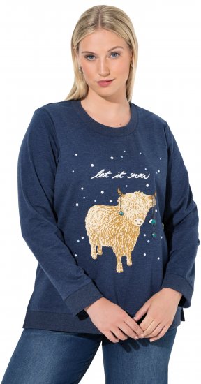 Ulla Popken Let It Snow Sequins Sweatshirt Ink Blue - Суичъри & cуичъри с качулка - 