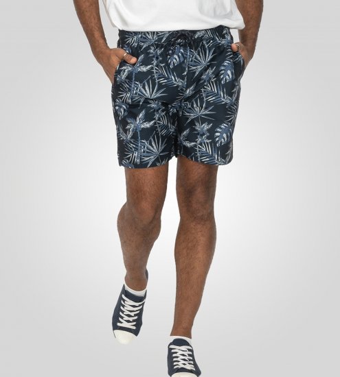 D555 Cleethorpes Hawaii Printed Swimshorts Navy - Бански шорти - мъжки бански големи размери
