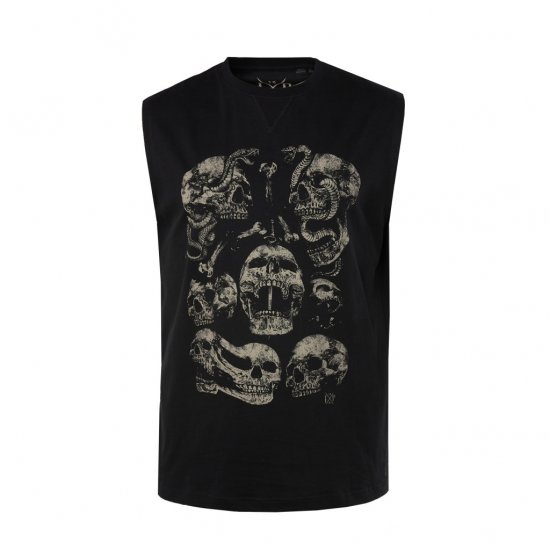 JP1880 Tanktop Skulls Black - Тениски - мъжки тениски големи размери
