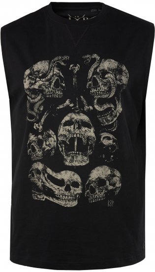 JP1880 Tanktop Skulls Black - Тениски - мъжки тениски големи размери