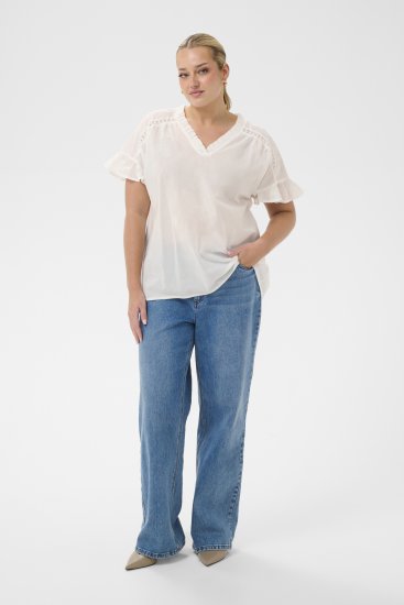 Kaffe Curve Valeria Top Chalk - Топове - 