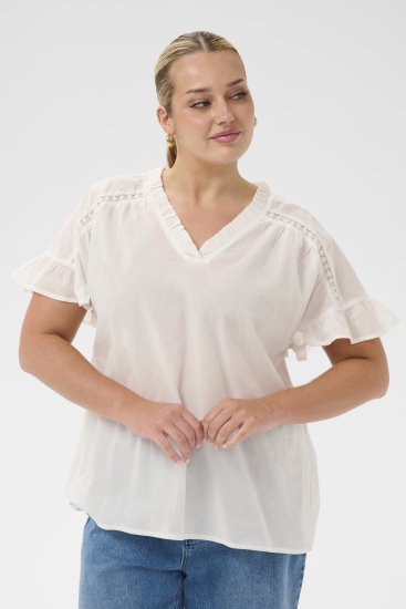 Kaffe Curve Valeria Top Chalk - Топове - 