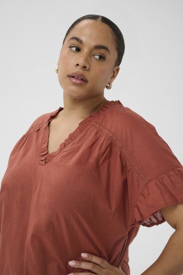 Kaffe Curve Valeria Top Henna Brown - Тениски и топове - 