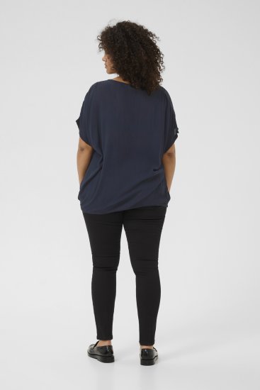 Kaffe Curve Ami Stanley Къс ръкав Среднощно морско синьо - Тениски - 