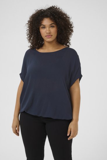 Kaffe Curve Ami Stanley Къс ръкав Среднощно морско синьо - Тениски - 
