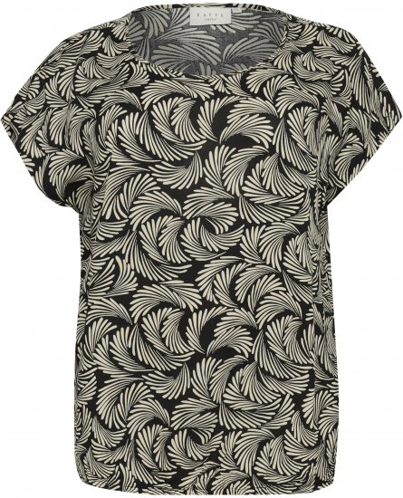 Kaffe Curve Sonna Stanley Топ Дълбоко черно/Антично бяло принт - Тениски - 