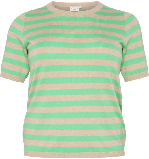 Kaffe Curve Lizzy Раиран пуловер Перасто сив меланж/Зелен - Печатни тениски за жени - 