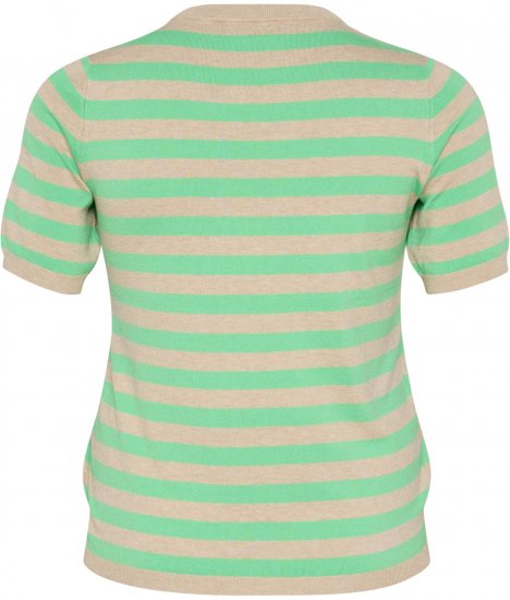 Kaffe Curve Lizzy Раиран пуловер Перасто сив меланж/Зелен - Печатни тениски за жени - 