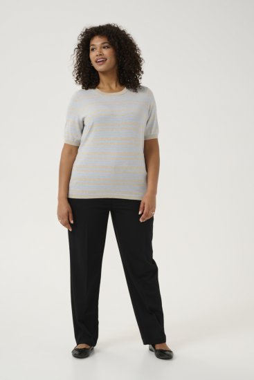 Kaffe Curve Lizzy Раиран пуловер Бежов/Нежно син - Печатни тениски за жени - 