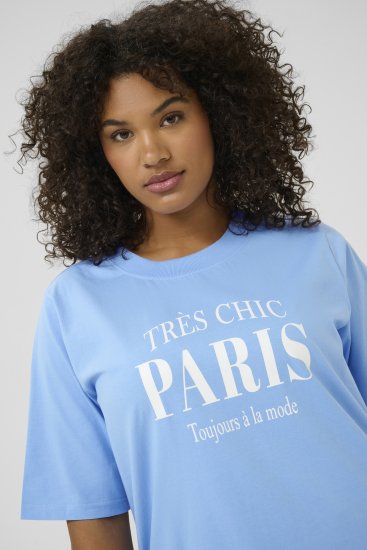 Kaffe Curve Frey T-Shirt Vista Blue - Тениски - 