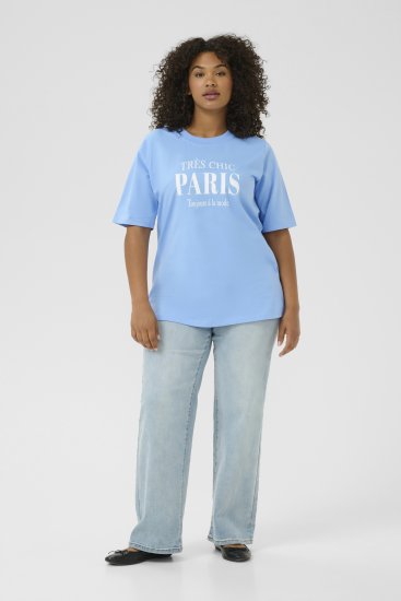 Kaffe Curve Frey T-Shirt Vista Blue - Тениски - 