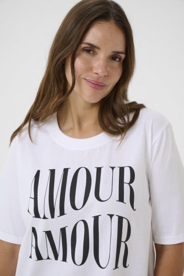 Kaffe Curve Chari T-Shirt Optical White - Тениски - 