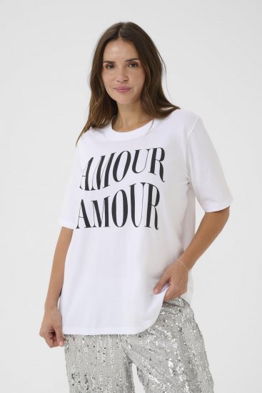 Kaffe Curve Chari T-Shirt Optical White - Тениски - 