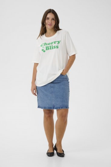 Kaffe Curve Chari T-Shirt Chalk - Тениски - 